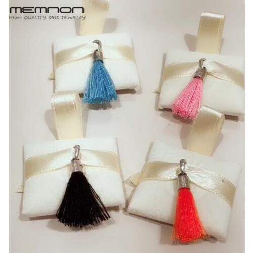 Summer Fabric Tassel dangle Charms 925 sterling silver pendant Charm fit Bracelets necklaces DIY for women Memnon jewelry DA279