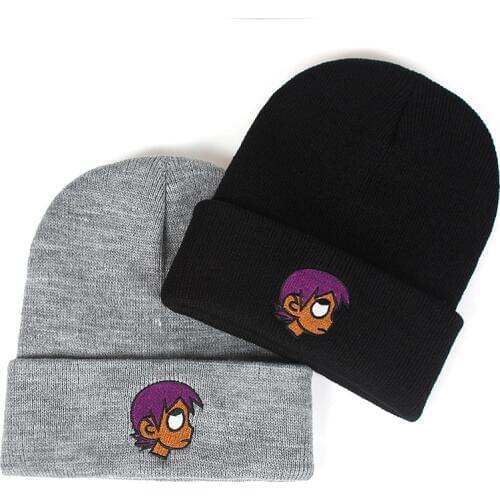 New Embroidery LIL UZI VERT winter Hat Fashion The Rapper warm Cap Hip Hop Women Men Black Beanies Skullies Bone Garros