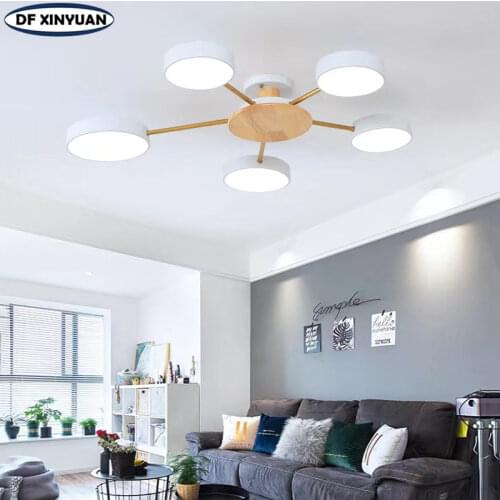 Modern LED chandelier bedroom ceiling lamp living room lighting restaurant lamp wood art lighting factory direct sales