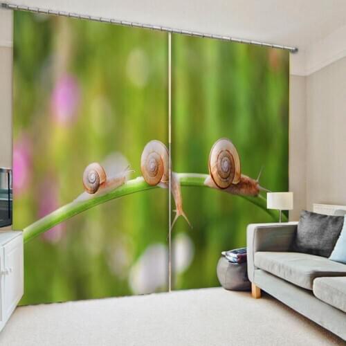 Custom photo fresh green 3d curtains 3D Blackout Curtains For Living room Bedding room