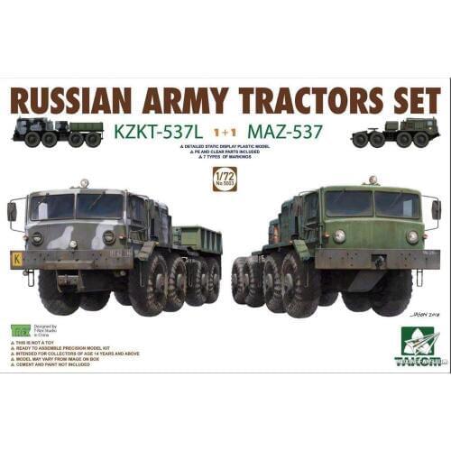 TAKOM 1/72 5003 Russian Tractors Set - KZKT-537L & MAZ-537 [1+1]