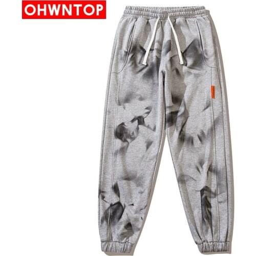 Hip Hop Streetwear Sweatpants Men Tie Dye Printed Track Pants Harajuku Casual Joggers Pants Trousers Harem Pants All-match 2021