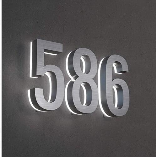 Outdoor Stainless steel led 3D address numbers lighted house number