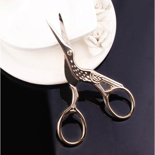 Stork Craft Scissors Vintage Gold Classic Handicraft Fabric Antique Stitch Craft Tool Embroidery Scissor Cross Sewing Tailor