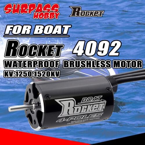 SURPASS HOBBY ROCKET 4092 Waterproof Brushless Motor Boat 1520KV 1250KV 4 Poles for RC Boat 1000mm Car Traxxas M41 Catamaran