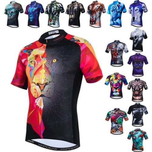 Weimostar Lion Cycling Jersey Men Pro Team Summer Bike Shirt Short Sleeve Cycling Clothing Maillot Ciclismo MTB Bicycle Jersey