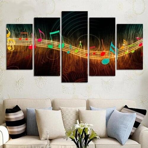 Yujohom 5 Piece Diy Diamond Painting Cross Stitch Music Character Scenery Full Square Drill 5D Mosaic Embroidery Multi-pictures