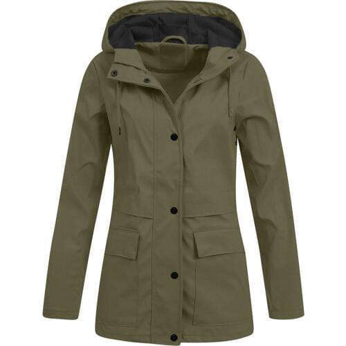 Women Jackets Solid Color Long Hooded Mountaineering Jackets Coat Tops AIC88