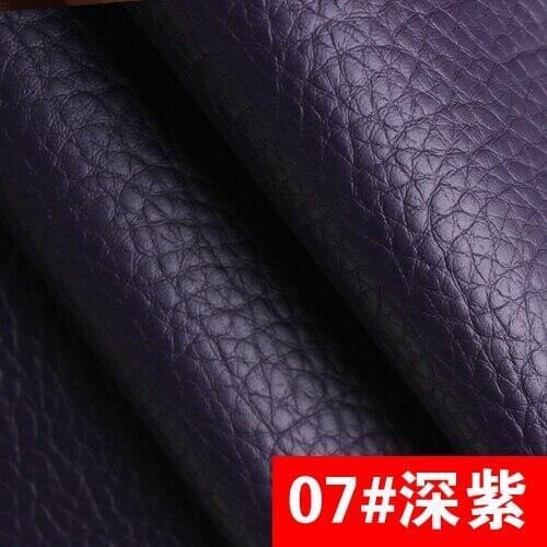 07# dark purple High Quality PU Leather fabric like leechee for DIY sewing sofa table shoes bags bed material (138*100cm)