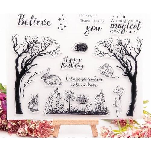 21.5*17.5CM Dead tree Transparent Clear Stamps / Silicone Seals Roller Stamp for DIY scrapbooking photo album/Card Making