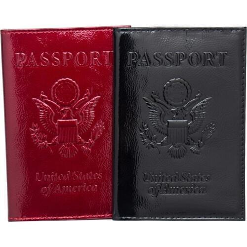 USA Genuine Leather oil Double eagle embossing Travel Passport Holder Bag Passport Case Wallet License Credit Card Holder