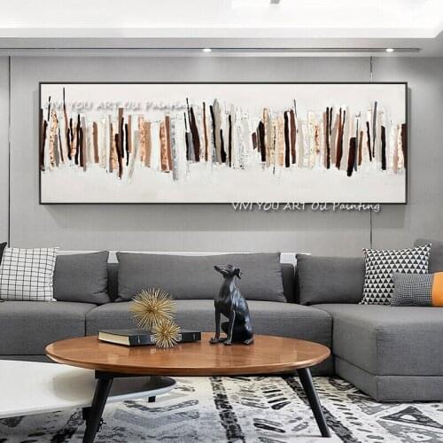 Large Size Gold Abstract Handmade Oil Painting Bedroom Decoration On Canvas Modern Canvas Art Home Decoration Picture No Frame