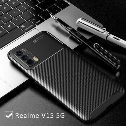 Case on realme v15 5g bumper cover for oppo realmi v 15 15v realmev15 protective phone coque back bag silicone matte soft tpu