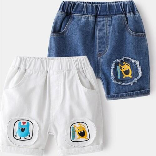 Yocute Children Clothes Cotton Mid Waist Soft Comfortable Pants 2021 Summer Childrens Denim Shorts Cartoon Cute Boys Pants 2-6t