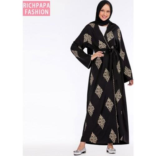 Dubai Abaya Kimono Muslim Hijab Dress Plus Size Kaftan Islamic Clothing For Women Robe Musulman Islam Grote Maten Dames Kleding
