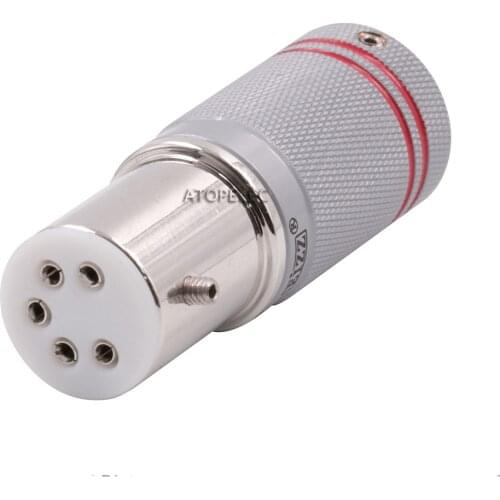 EIZZ Female 5pin DIN Connector LP Turntable Recorder Tonearm Tone Arm Plug Vinyl Jack Platinum Plated Tellurium Copper PTFE