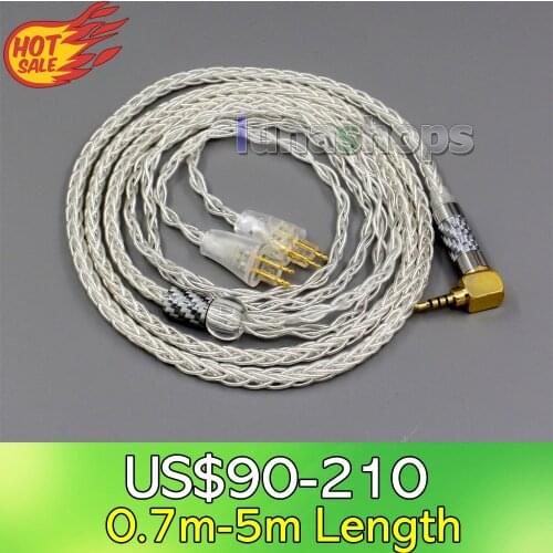 LN006344 99.99% Pure Silver XLR 3.5mm 2.5mm 4.4mm Earphone Cable For FOSTEX TH900 MKII MK2 TH909 TR-X00 TH600 TH610 Headphone