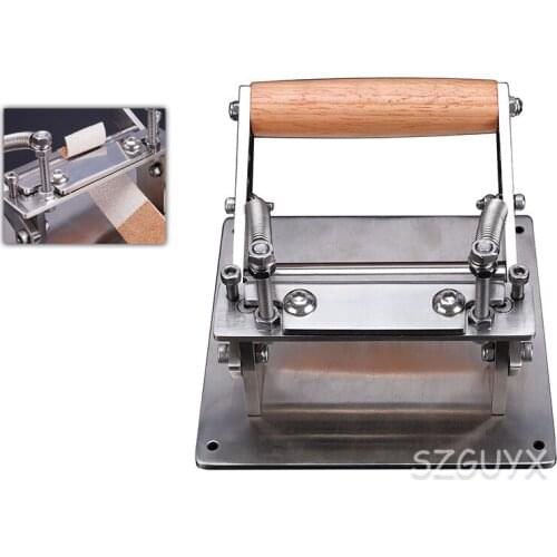 Stainless Steel Leather Craft Thinning Machine Manual Cutting Peeler Diy Tools with 10pcs Blade 10MM*18MM