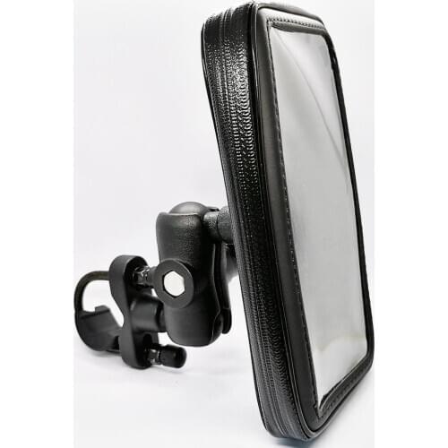 Motorcycle Aluminum Alloy Handlebar Mount Cell Phone Holder with Water Resistance for Mobile Phones