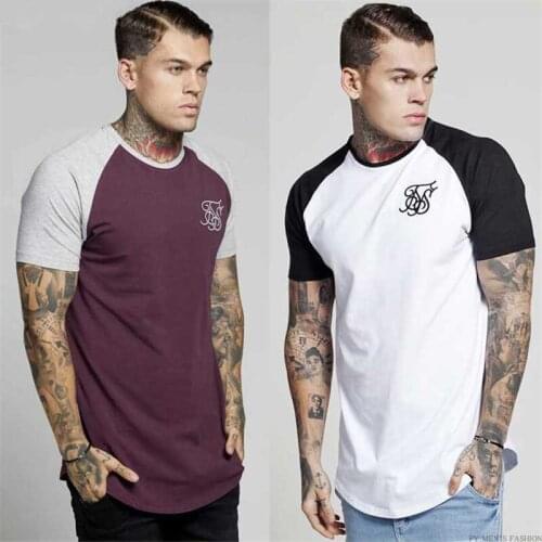 2019 new mens Ss Silk Kanye West Sik silk mens T-shirt casual hip hop irregular cut stitching short-sleeved T-shirt