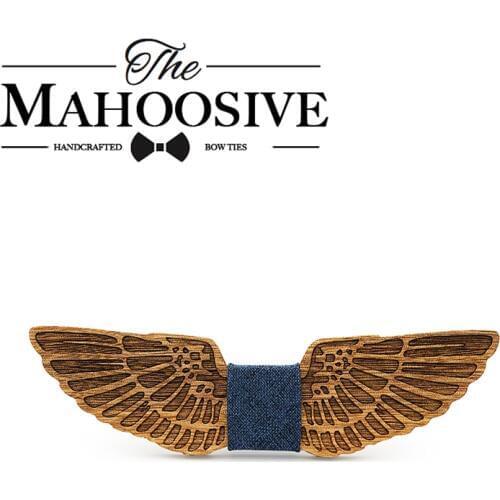 Mahoosive Wings Solid Bowties Groom Men Colourful Plaid Cravat gravata Male Marriage Butterfly Wedding Bow ties