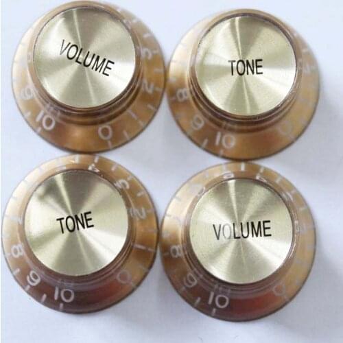 A Set of 4 pcs golden Speed Control Knobs for Electric Guitar (2 Volume & 2 Tone) From korea