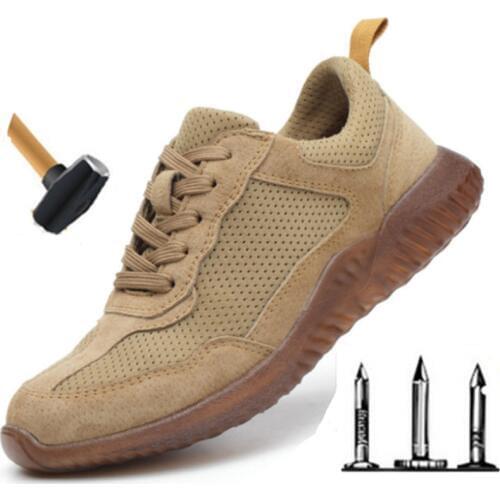 New 2019 Steel Toe Cap Work Safety Shoes Mens Outdoor Non-slip Steel Puncture Breathable Construction Safety Boots Shoes