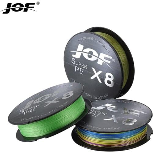 JOF 8 Braided Fishing Line 150M Multifilament PE Fishing Cord 15LB-100LB Strong Japan Technology Orange 7colors Durable Fishing