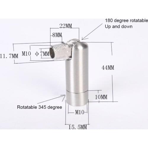 Steel inner M10x1 to outer M10x1 rotatable connector holder fastener 180 degree direction Wall lamp Lighting