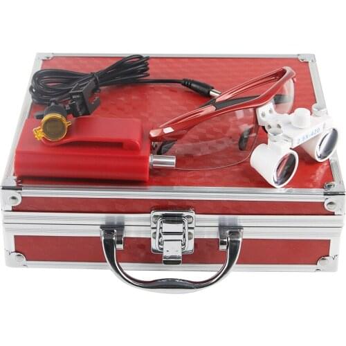 Dental-Loupes Magnifier Headlight Medical-Binocular Surgical with 3W Brightness Adjustment LED Light