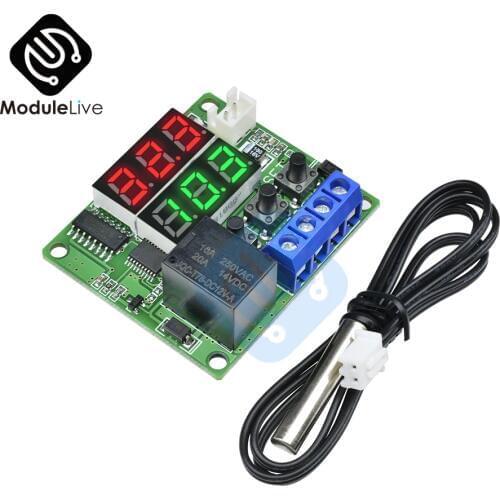 XH-W1219 DC 12V Dual LED Digital Display Thermostat Temperature Controller Regulator Switch Control Relay NTC Sensor Module