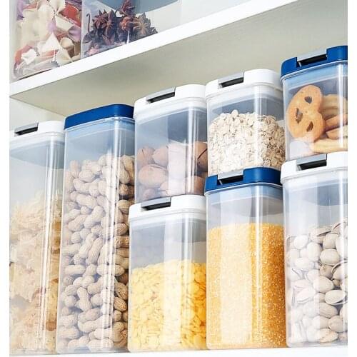 Grain Nuts Noodles Miscellaneous Grains Kitchen Plastic Cabinet Fresh Food Storage Tank Container Organizer Boxes Sugar Bowl