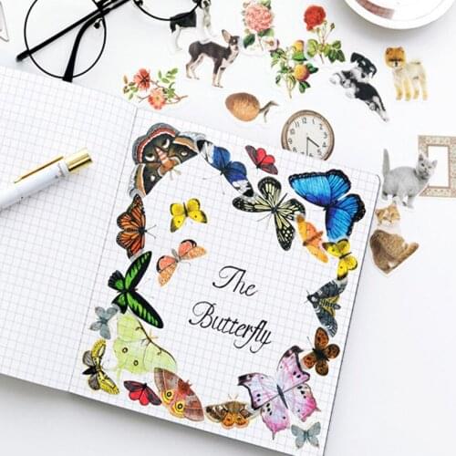 1packs/lot Ancient Objects Of Animals And Plants Paper Label Stickers Creative Decorative Sticker DIY Diary Lovely Stationery