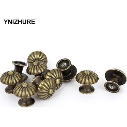 10PCS 18*17MM Vintage Small Case Cabinet Cupboard Drawer Pull Handle Dome Knob Jewelry Box Mini Decorative Knobs Bronze