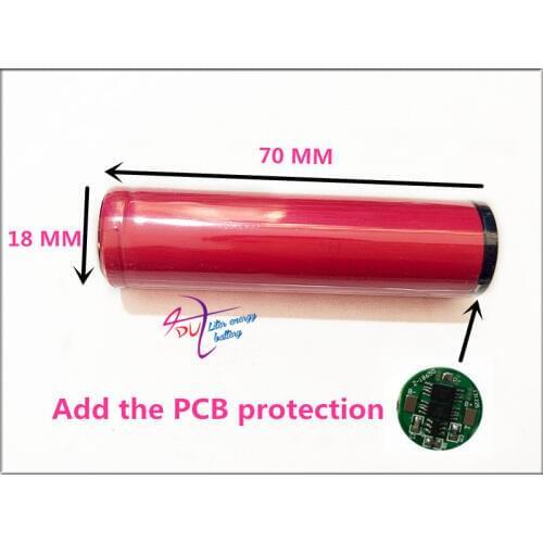 100% New Original for Sanyo 18650 2600 mAh 3.7V Rechargeable lithium battery + PCB protection board