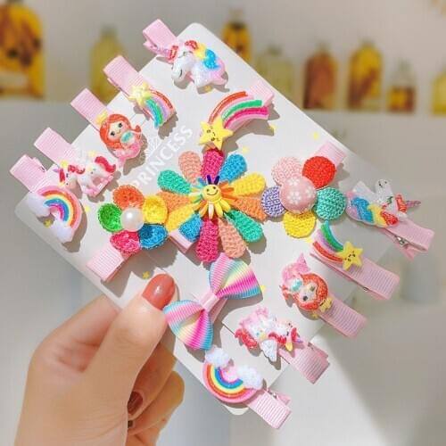 15PCS/Set New Girls Cute Cartoon Hairpins Children Sweet Hair Clip Headband Barrette Hair Ornament Kids Fashion Hair Accessories