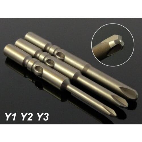 3Pcs Set 60MM Magnetic Y-Type Screwdriver Drill Bits Dia 6mm Round Shank Electric Screw Driver S2 Power Hand Tools For 802, 6C
