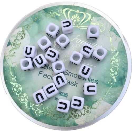 6*6mm Plastic Letter Beads 400pcs 2600pcs Big Hole Square Acrylic Alphabet Jewelry Cube Beads Fit Bracelet Keyring Ornaments