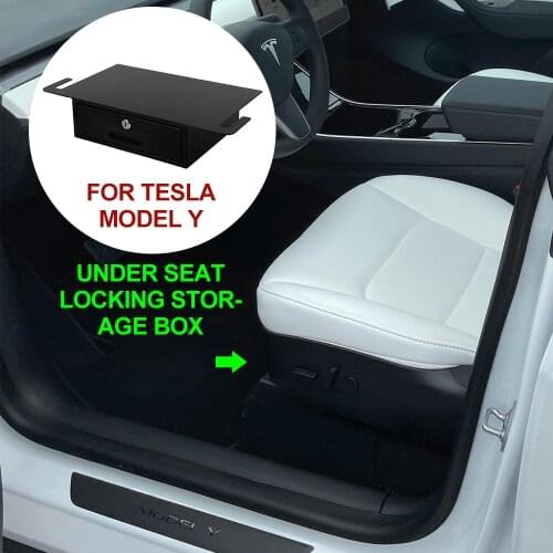 ModelY Car Under Seat Storage Aluminium Box For Tesla Model Y 2020 Accessories
