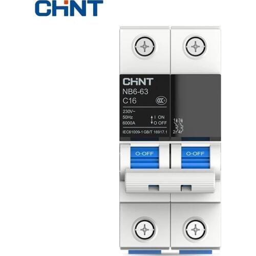 CHINT Miniature Circuit Breaker Overload Protection TaiChi NB6-63 2P Series Household Air Switch 10A 16A 20A 25A 32A 40A 50A 63A