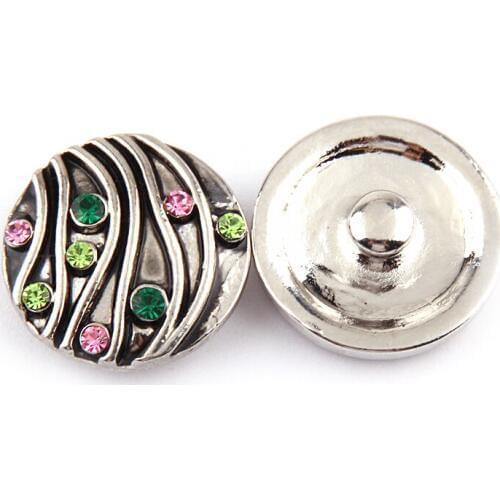 Free shipping hot selling 1.8-2cm shiny alloy multicolor rhinestone stripe charm DIY button metal charms