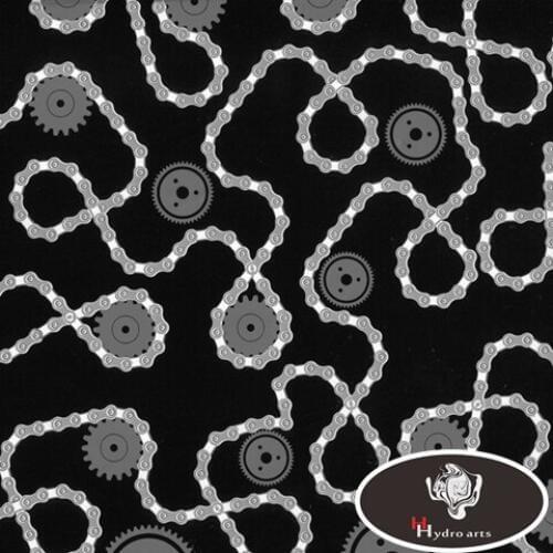 Free shipping Gear&Chain hydrographic film water transfer printing film 50cm*10m aqva print HFD011