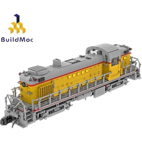 Buildmoc City Train Union Pacific Railroad Alco RS-2 (1:38) Locomotives Simulation Model Technical Railway Building Blocks Toys