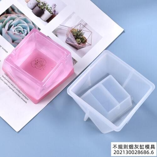 1 Piece DIY Epoxy Resin Mold Irregular Cut Surface Ashtray Storage Box Silicone Mold Jewelry Accessories