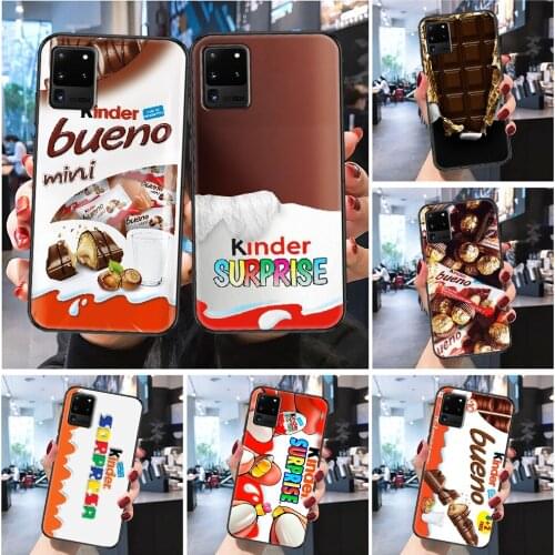 Kinder Surprise bueno Egg Phone case For Samsung Galaxy Note 4 8 9 10 20 S8 S9 S10 S10E S20 Plus UITRA Ultra Frosted black