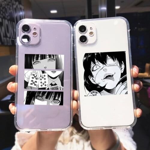 Japanese Anime Kakegurui Jabami Yumeko Phone Case For iPhone 12 11 Pro MAX XR XS SE2020 X 7 8 6 Plus Clear Soft TPU Cover Fundas