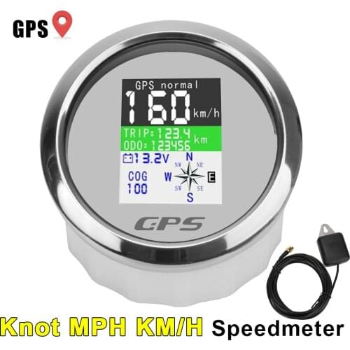 Digital GPS Speedometer Odometer Gauge Adjustable Trip 85mm Waterproof +GPS Antenna For Motor Yacht Boat Car Outboard Engine
