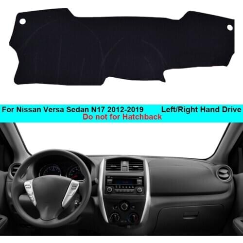 For Nissan Versa Sedan N17 2012 - 2019 LHD RHD 2 Layers Car Dashboard Cover Carpet Cape Rug Pad Carpet Dashmat Sun Shade Pad