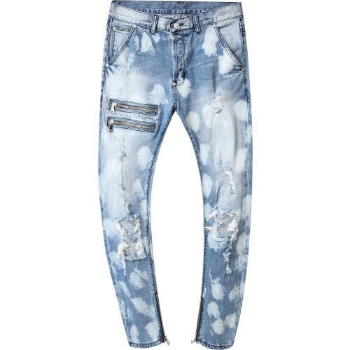 Denim Ripped Hole Light Blue Design Jeans Men Fashion Brand 2020 Autumn Spring HIP HOP Streetwear Trousers Plus Size W 42 44 46