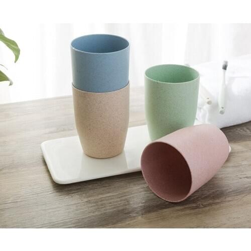 Environmental Wheat Straw Bathroom Tumblers Creative Mouthwash Toothbrush Brushing Water Cup Wash Cup